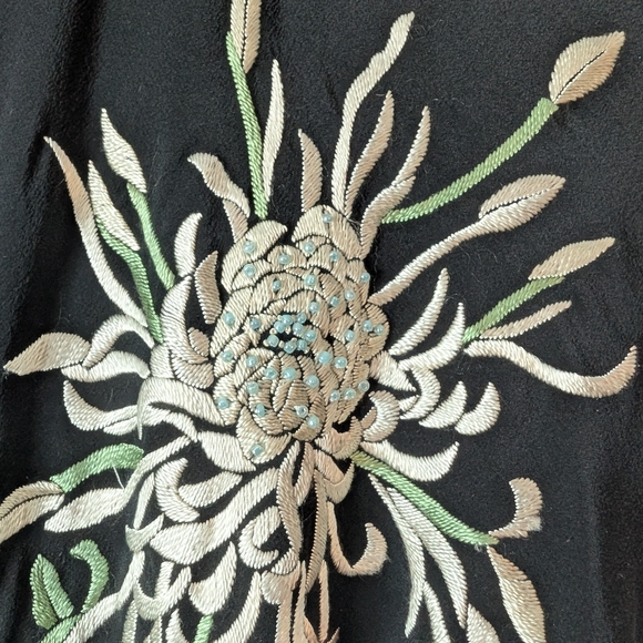 Vintage Sue Wong 100% Silk Black Floral Women's Dress Size 6 - Picture 6 of 12